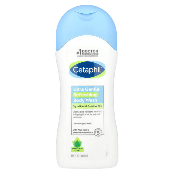 Cetaphil Ultra Gentle Body Wash, Refreshing Scent, 16.9 Ounce (Pack of 3)