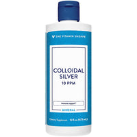 Thumbnail for The Vitamin Shoppe Colloidal Silver Solution 10 PPM - Immune Defense & Wellness | Nano Silver Particles | 16 oz Bottle | 99.99% Pure
