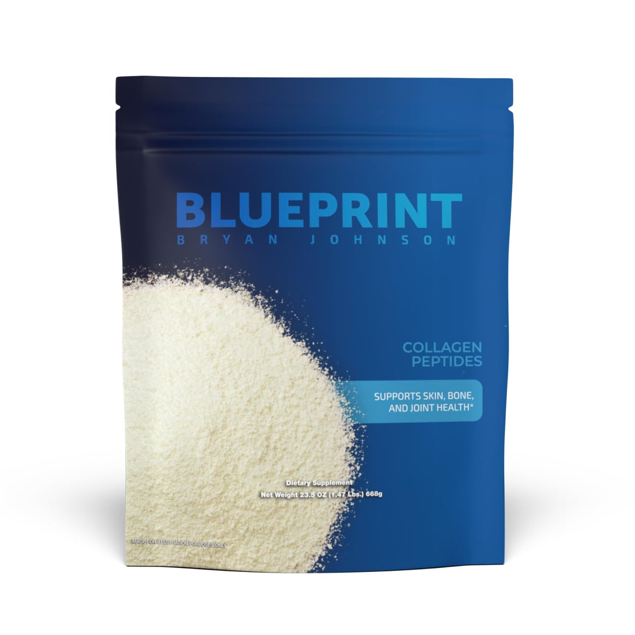 Blueprint Bryan Johnson Collagen Peptide Powder - 20G Collagen Peptides - Types I, II, III - No Added Sugar, Joint & Skin Support - Pasture Raised - Versatile Powder for Daily Use (30 Servings)