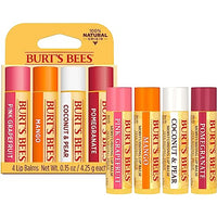 Thumbnail for Burt's Bees Lip Balm - Pink Grapefruit, Mango, Coconut & Pear, and Pomegranate Pack, Lip Moisturizer With Beeswax, Tint-Free, Natural Origin Conditioning Treatment, 4 Tubes, 0.15 oz.