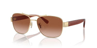 Thumbnail for COACH Women's HC7161 Aviator Sunglasses, Shiny Light Gold/Brown Gradient, 56 mm