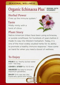 Thumbnail for Traditional Medicinals Organic Echinacea Plus Seasonal Tea (Pack of 1), Promotes Immune Function, 16 Tea Bags