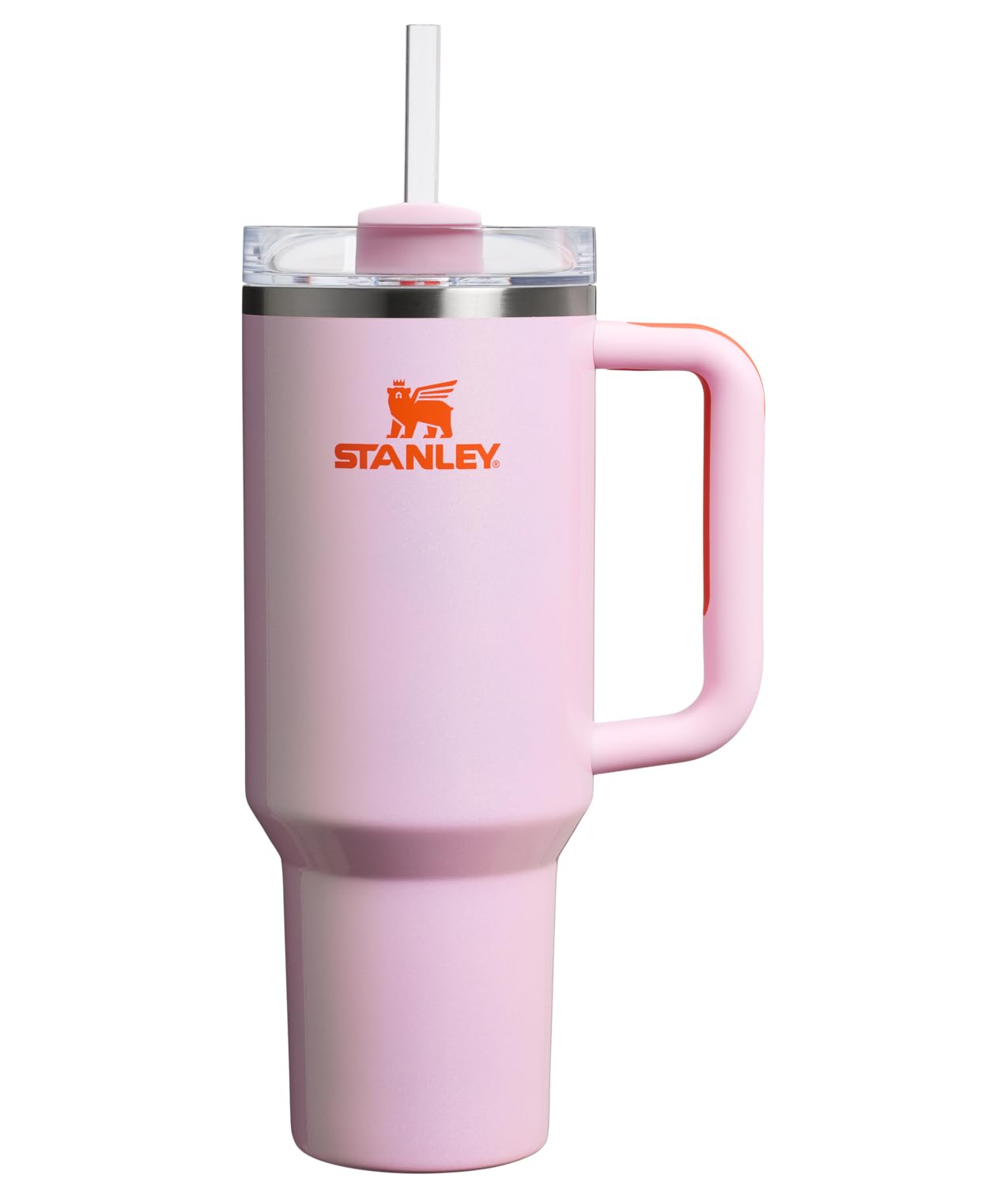 Stanley Quencher H2.0 Tumbler with Handle and Straw 40 oz | Flowstate 3-Position Lid | Cup Holder Compatible for Travel | Insulated Stainless Steel Cup | BPA-Free | Rose Petal Shimmer