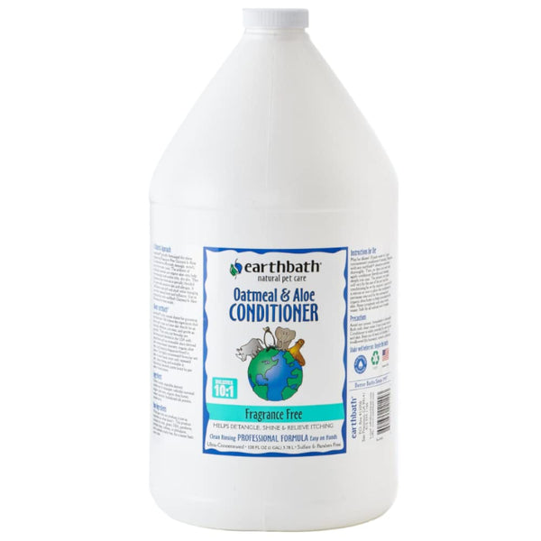 earthbath, Oatmeal & Aloe Conditioner - Dog Conditioner for Allergies & Itching, Dry Skin, Helps Relieve Itching, Made in USA, Cruelty Free Pet Conditioners, Fragrance Free Dog Wash - 128 Oz (1 Pack)