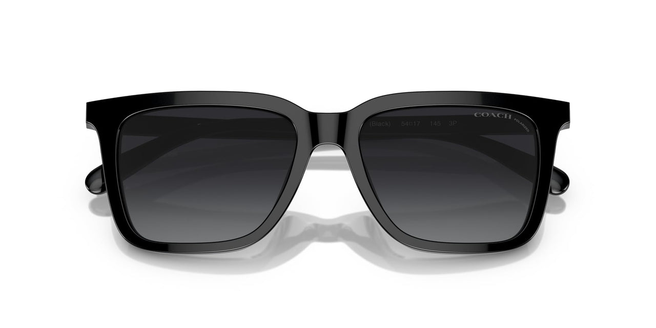 COACH HC8385U Universal Fit Sunglasses, Black/Grey Gradient Polarized, 54 mm