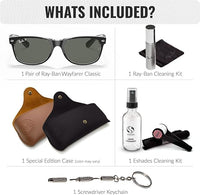 Thumbnail for Ray-Ban RB2132 NEW WAYFARER CLASSIC POLARIZED Square Shaped Sunglasses for Men & Women – Includes Official Rayban Eyewear Kit – Ideal Formal & Casual Wear Sunglasses – Green Classic G-15 Lens