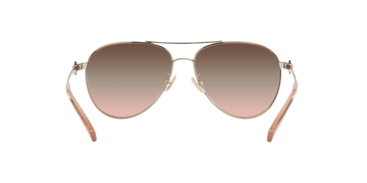 Coach HC7128 Sunglasses, Shiny Rose Gold/Brown Pink Gradient, 58 mm