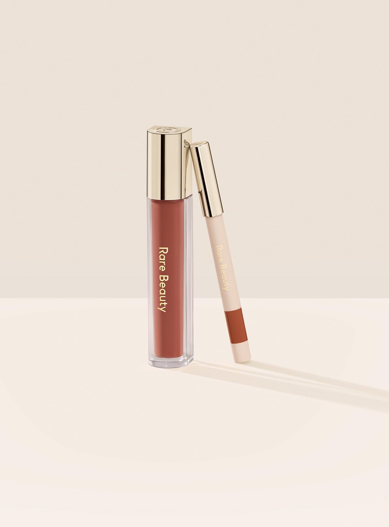 Rare Beauty by Selena Gomez Nice & Neutral Lip Duo, 1 Count (Pack of 1), Rose Brown