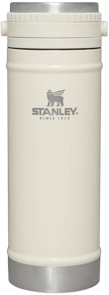 STANLEY Travel Mug with Integrated French Press 16 oz | 5 Minute Brew, 4 Hours Hot, Leakproof Lid | Mesh Filter for Coffee Grounds | Insulated Stainless Steel Coffee Maker | BPA-Free | Cream Gloss
