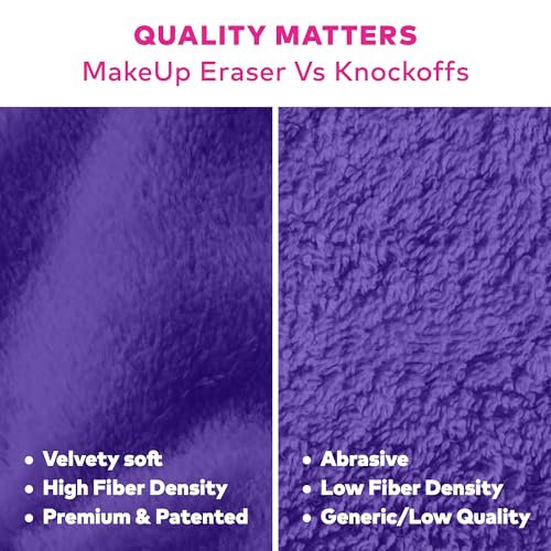 The Original MakeUp Eraser, Erase All Makeup With Just Water, Including Waterproof Mascara, Eyeliner, Foundation, Lipstick, and More (Queen Purple)