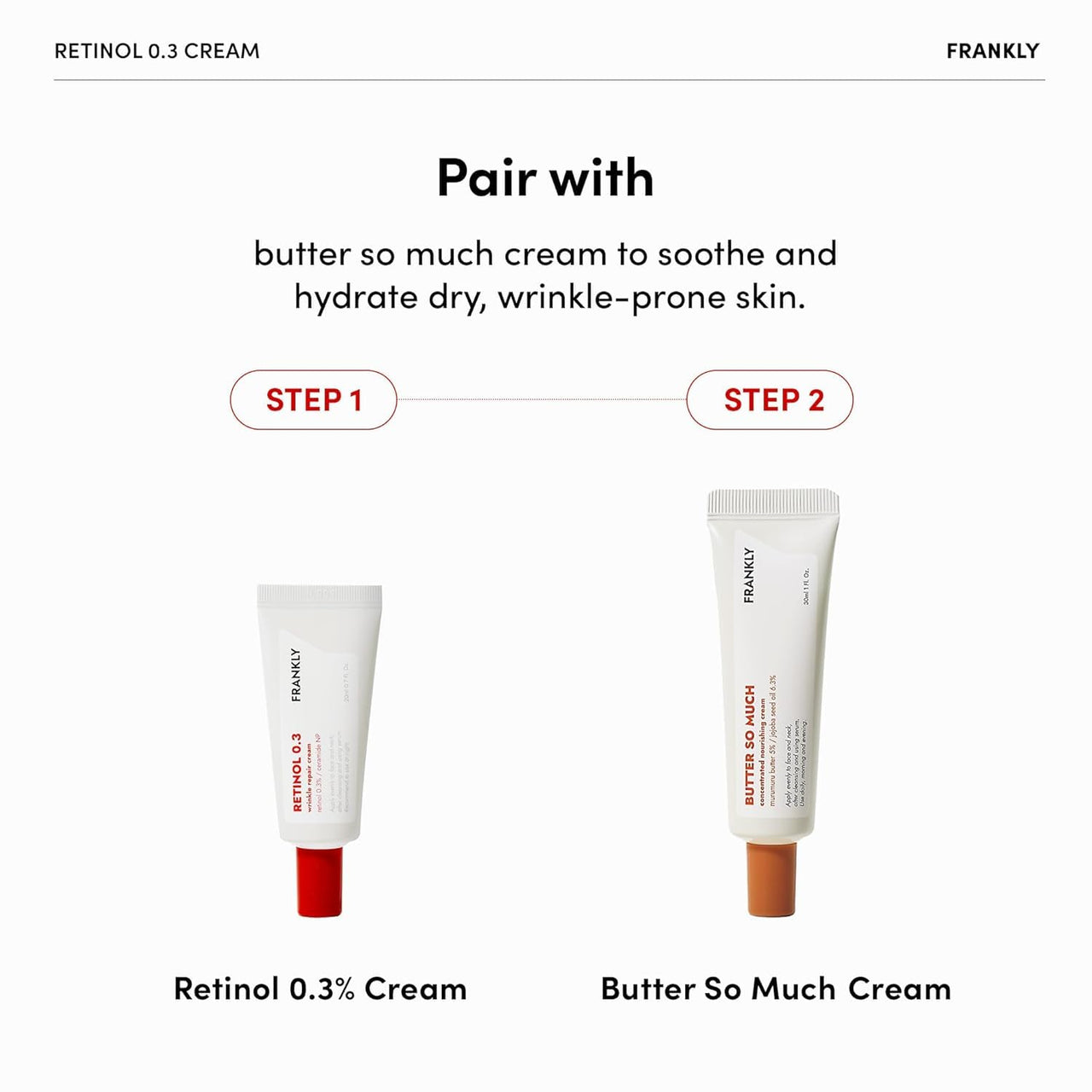 FRANKLY Retinol 0.3% Cream, 0.7 fl oz - Korean Intensive Retinol | Night Cream | Ceramides & Natural Ginseng | Anti-aging, Wrinkles Care, Reduces Congestion and hyperpigmentation | Korean Skin Care