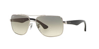 Thumbnail for Ray-Ban Men's RB3483 Metal Square Sunglasses, Silver/Grey Gradient, 60 mm