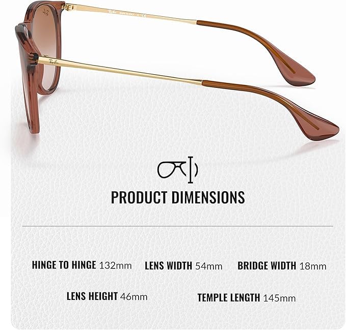 Ray-Ban RB4171 ERIKA CLASSIC Phantos Shaped Non-Polarized Sunglasses for Women – Includes Official RAYBAN Eyewear Kit – Ideal Formal & Casual Wear Sunglasses – Gradient Brown Lens
