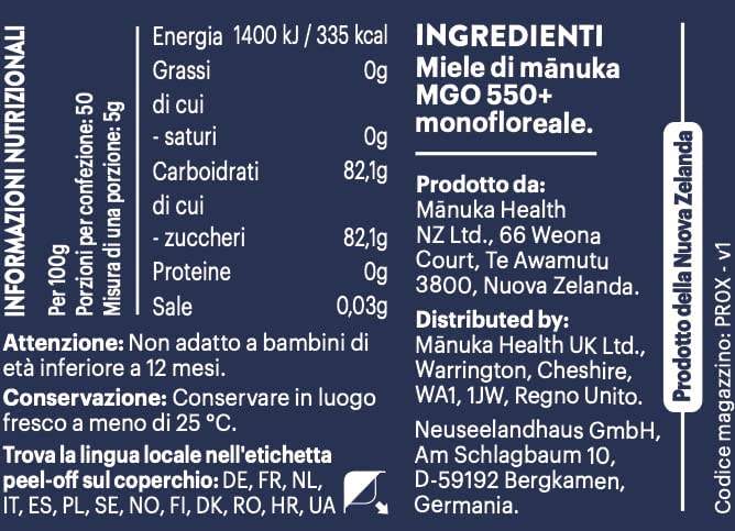 Manuka Health UMF 16+/MGO 573+ Manuka Honey (250g/8.8oz), Superfood, Authentic Raw Honey from New Zealand