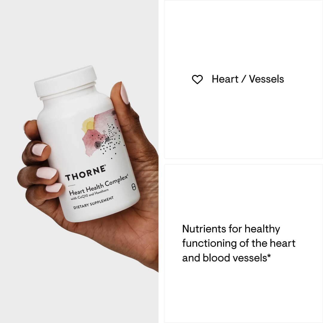 THORNE - Heart Health Complex - with CoQ10, Taurine and Hawthorn - Coenzyme Q10 Supplement with Minerals, Amino Acids, and Botanicals - 90 Capsules