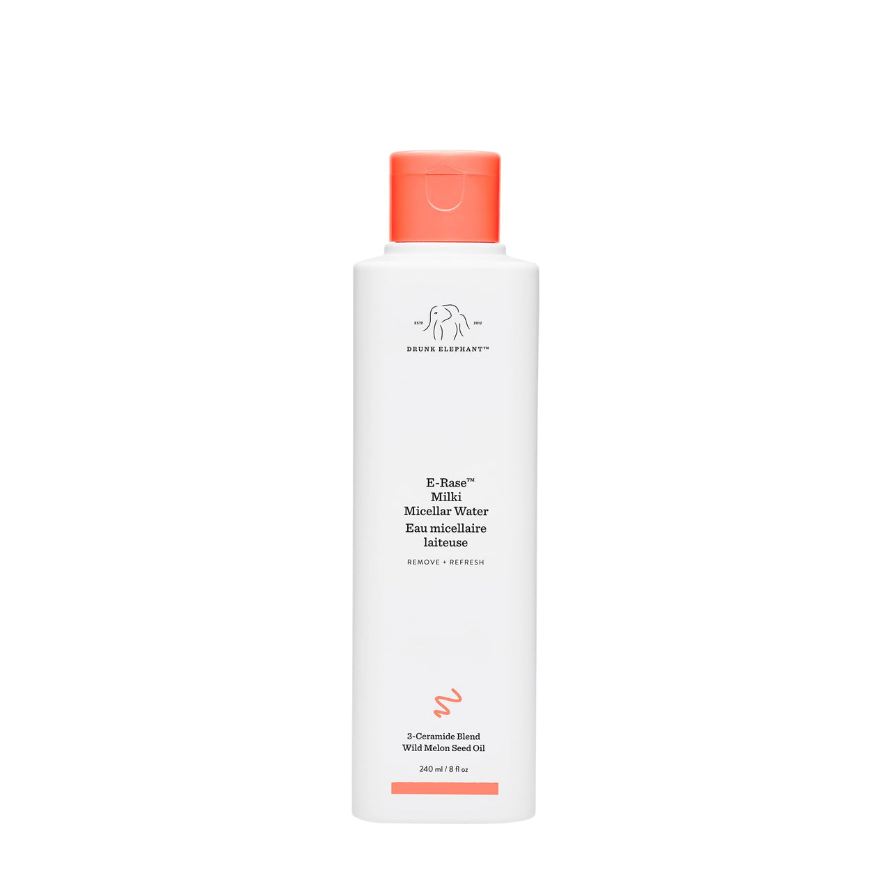 Drunk Elephant E-Rase Milki Micellar Water - 240 ml/8 fl oz - Mild No-Rinse Formula - Clean Clinical Skincare - Cruelty-Free - Dermatologist-Tested - Free of Essential Oils, Silicones, and Fragrance