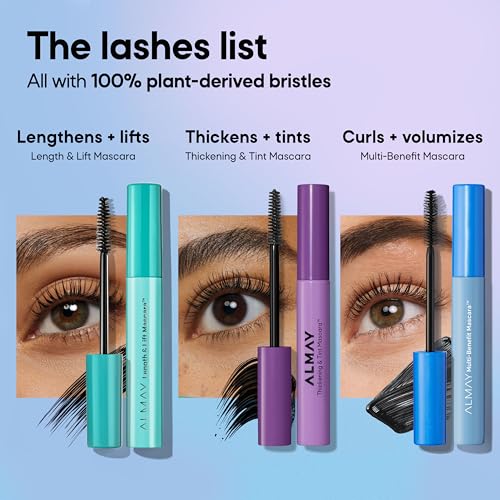 Almay Lengthening Mascara, Volume & Lift, Eye Makeup, Hypoallergenic and Fragrance Free (Packaging May Vary), 020 Black Brown, 0.24 fl oz