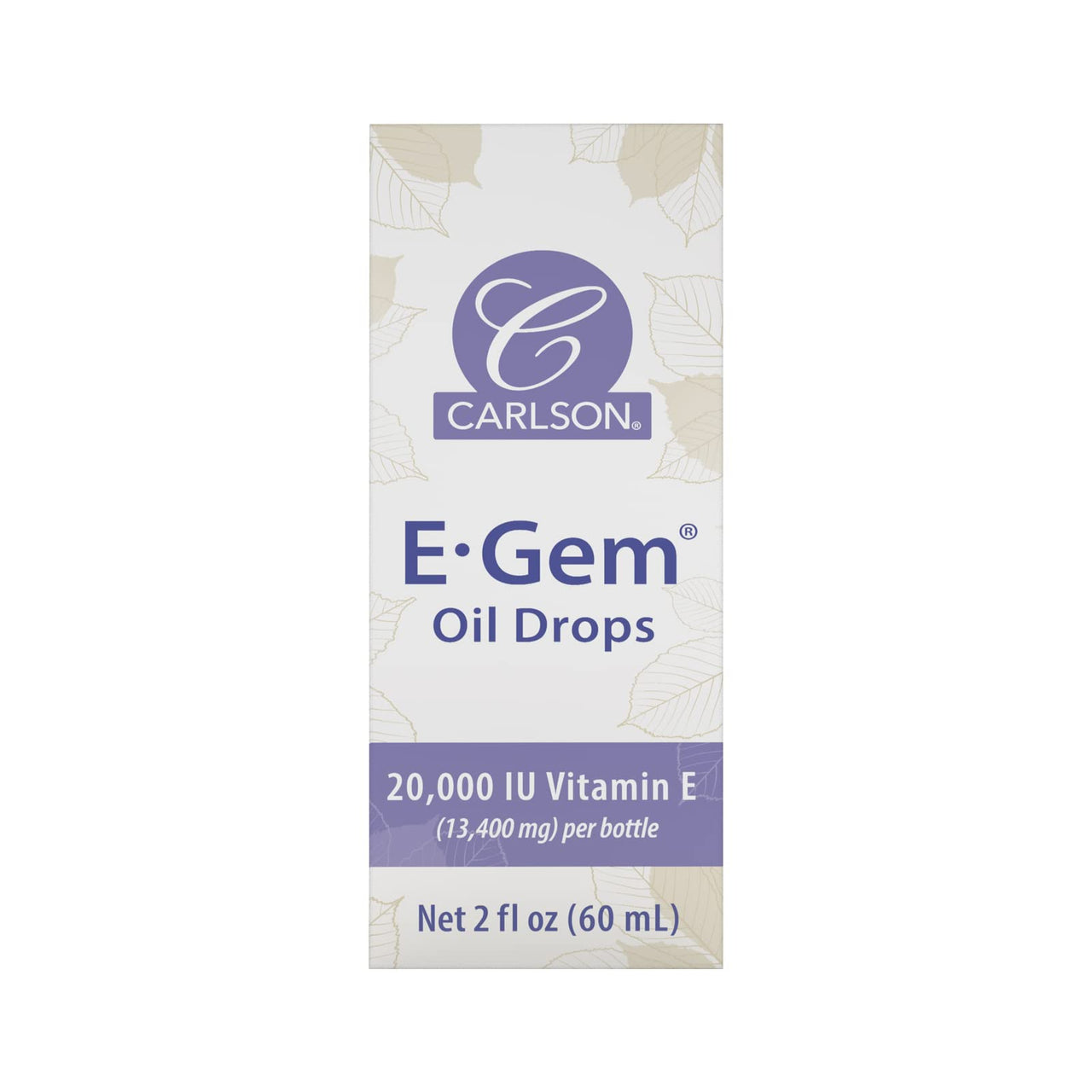 Carlson - E-Gem Oil Drops, 20000 IU Vitamin E, All-Natural, Moisturizes & Nourishes Skin, 2 fl oz