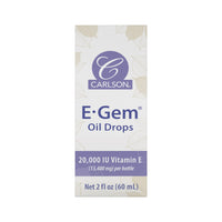 Thumbnail for Carlson - E-Gem Oil Drops, 20000 IU Vitamin E, All-Natural, Moisturizes & Nourishes Skin, 2 fl oz (Pack of 2)