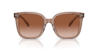 Thumbnail for Coach HC8381F Low Bridge Fit Sunglasses, Transparent Brown/Grey/Brown Gradient, 56 mm
