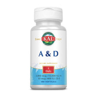 Thumbnail for KAL Vitamin A and D 10 m/400 10,000/400 IU Softgel, 100 Count
