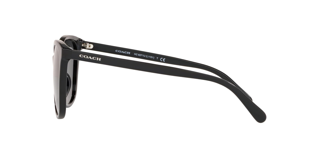 Coach HC8271U Universal Fit Sunglasses, Black/Dark Grey, 57 mm