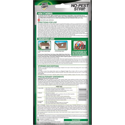 Hot Shot No-Pest Strip, Kills Flying And Crawling Insects, Penetrating Vapor, 1 Pack, 2.29 Ounces