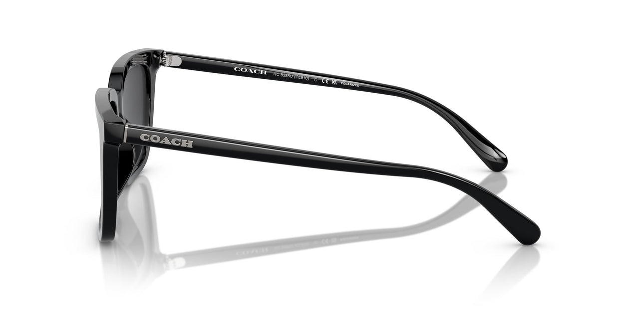 COACH HC8385U Universal Fit Sunglasses, Black/Grey Gradient Polarized, 54 mm