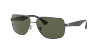 Thumbnail for Ray-Ban Men's RB3483 Metal Square Sunglasses, Gunmetal/Polarized Green, 60 mm