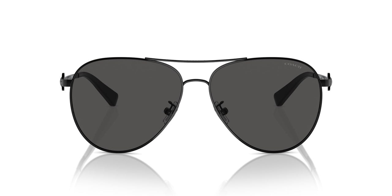 COACH Sunglasses HC 7128 934487 Shiny Black/Grey Solid Polyamide Standard