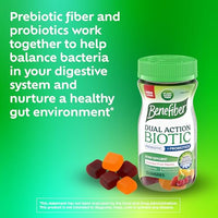 Thumbnail for Benefiber Prebiotic Fiber Supplement Gummies with Probiotics for Digestive Health, Assorted Fruit Flavors - 50 Count