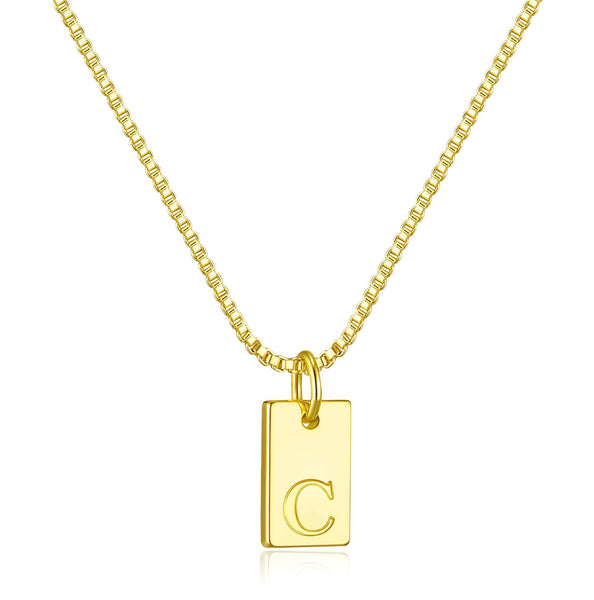 Initial Necklaces for Women 14K Gold Plated Letter Necklace Dainty Name Pendant Necklace Personalized Christmas Gifts for Women Trendy Gold Jewelry