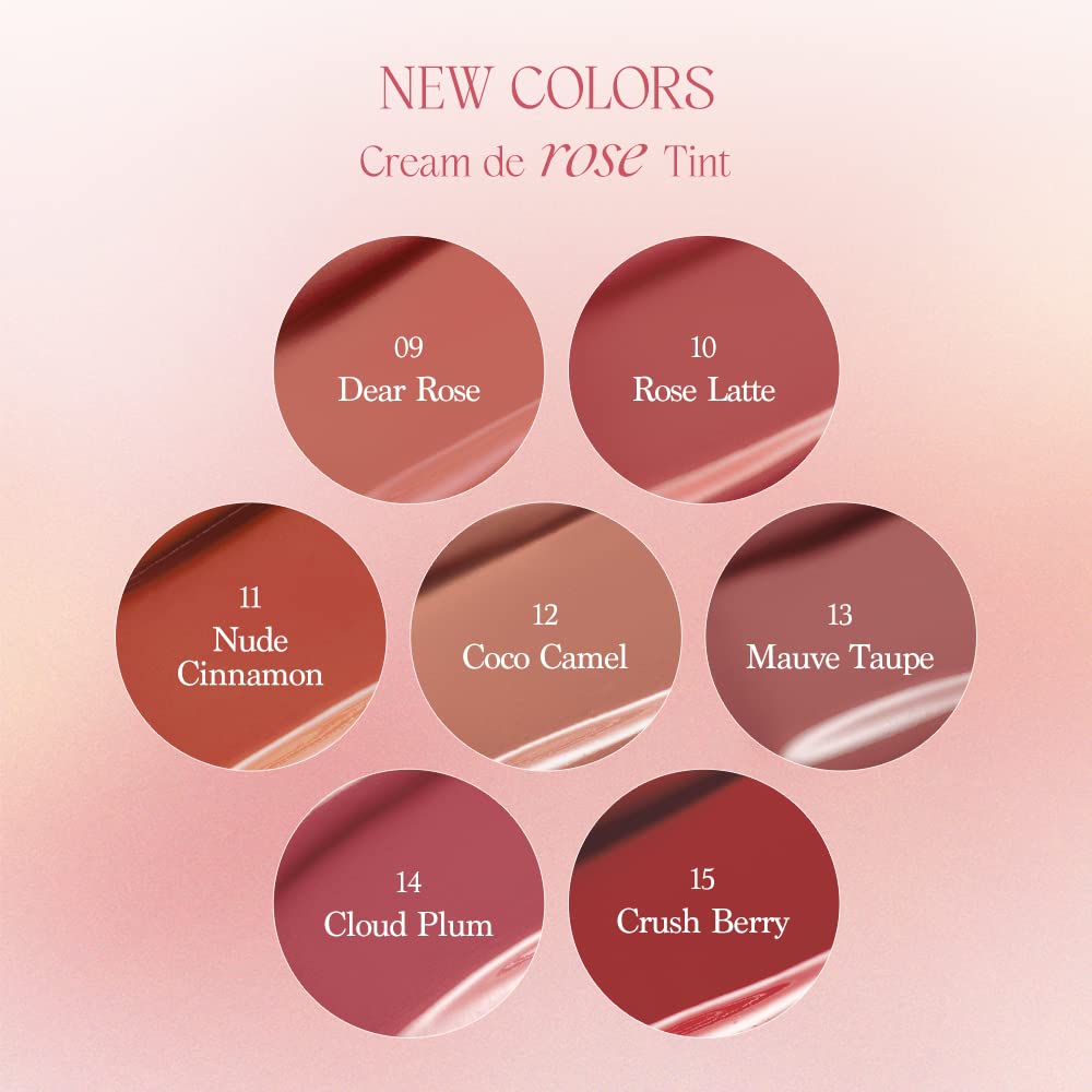 dasique Cream De Rose Tint (15 Crush Berry) | AMAZON US ONLY | Velvet Cream Matte Lip Stain, Infused with Rose Water | Vegan