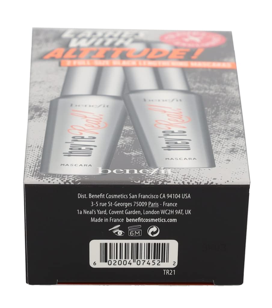 Benefit Cosmetics They're Real Beyond Mascara Duo Set Black, 0.3 Ounce (Pack of 2)