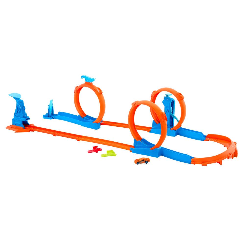 Hot Wheels Track Creator Triple Loop Pack & 1:64 Scale Toy Car