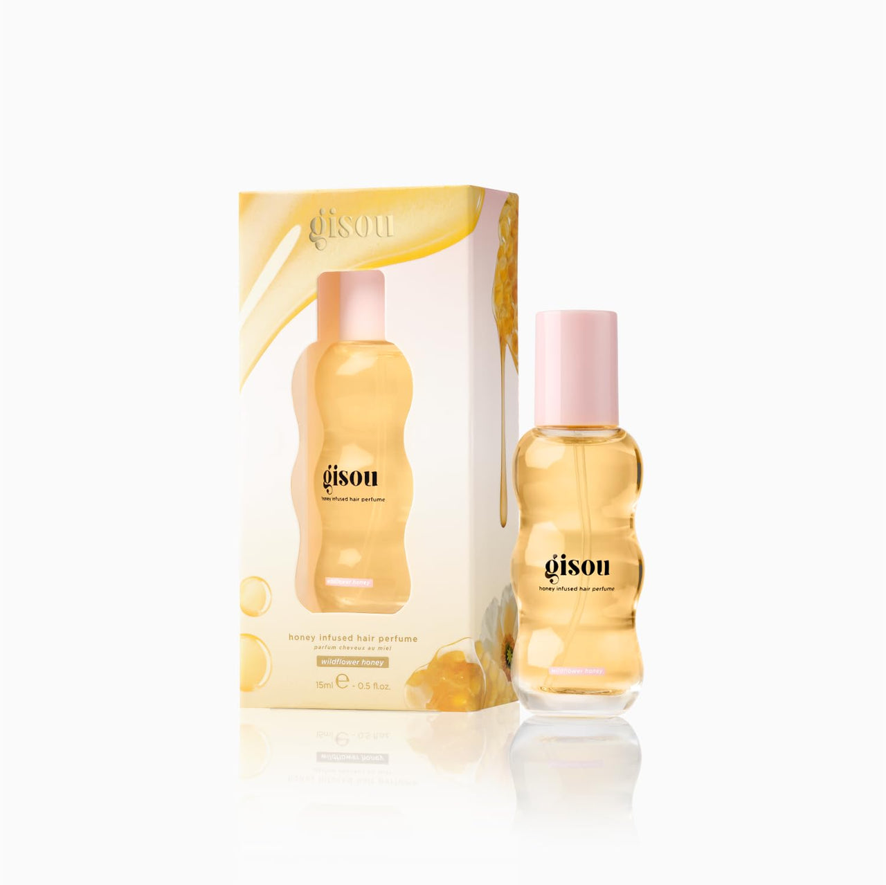 Gisou Honey Infused Hair Perfume Mini – Long-Lasting Hair Fragrance with Mirsalehi Honey & Argan Oil, Wildflower Honey, 0.5 Fl Oz