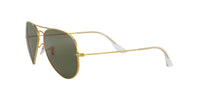 Thumbnail for Ray-Ban RB3025 Classic Aviator Sunglasses, Gold/Green Polarized, 55 mm