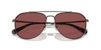 Thumbnail for COACH Men's HC7164 Aviator Sunglasses, Antique Gold/Dark Tortoise/Wine Solid, 59 mm
