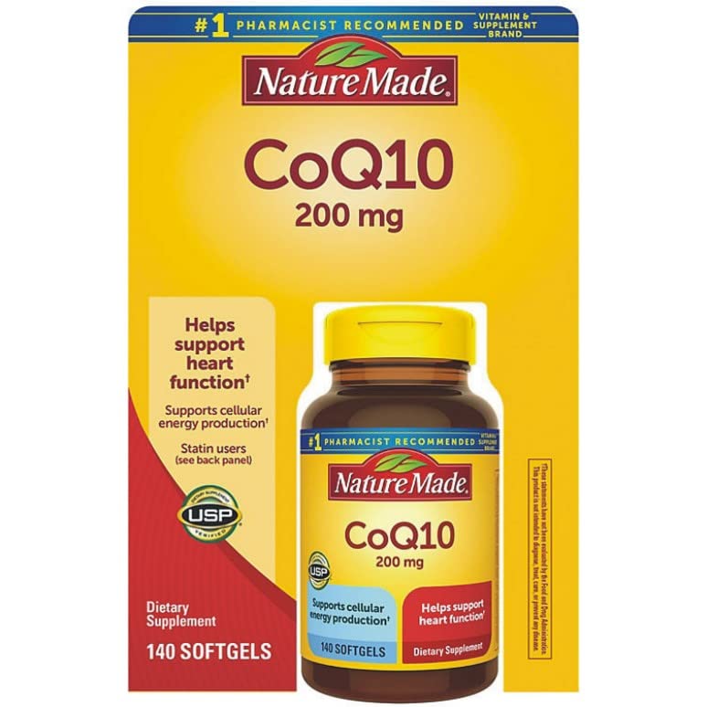 Nature Made CoQ10, Softgels Helps Supports Heart Function & Cellular Energy Production, Unflavored, 200 mg, 140 Count