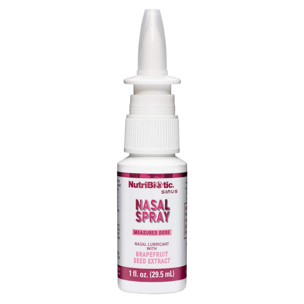 NutriBiotic Nasal Spray 1 Fl Oz | Nasal Lubricant with Grapefruit Seed Extract & Sodium Chloride | Help Flush Irritants from Nasal Passages | Convenient Measured Dose Pump | Drug-Free & Non-Medicated