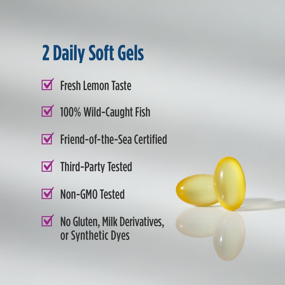 Nordic Naturals Postnatal Omega-3, Lemon - 60 Soft Gels - 1120 Total Omega-3 + 1000 IU Vitamin D3 - Formulated for New Moms; Supports Optimal Wellness, Positive Mood, Healthy Metabolism - 30 Servings