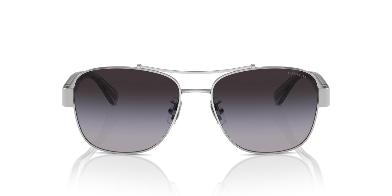 COACH Sunglasses HC 7161 90018G Shiny Silver/Grey Gradient Polyamide Standard