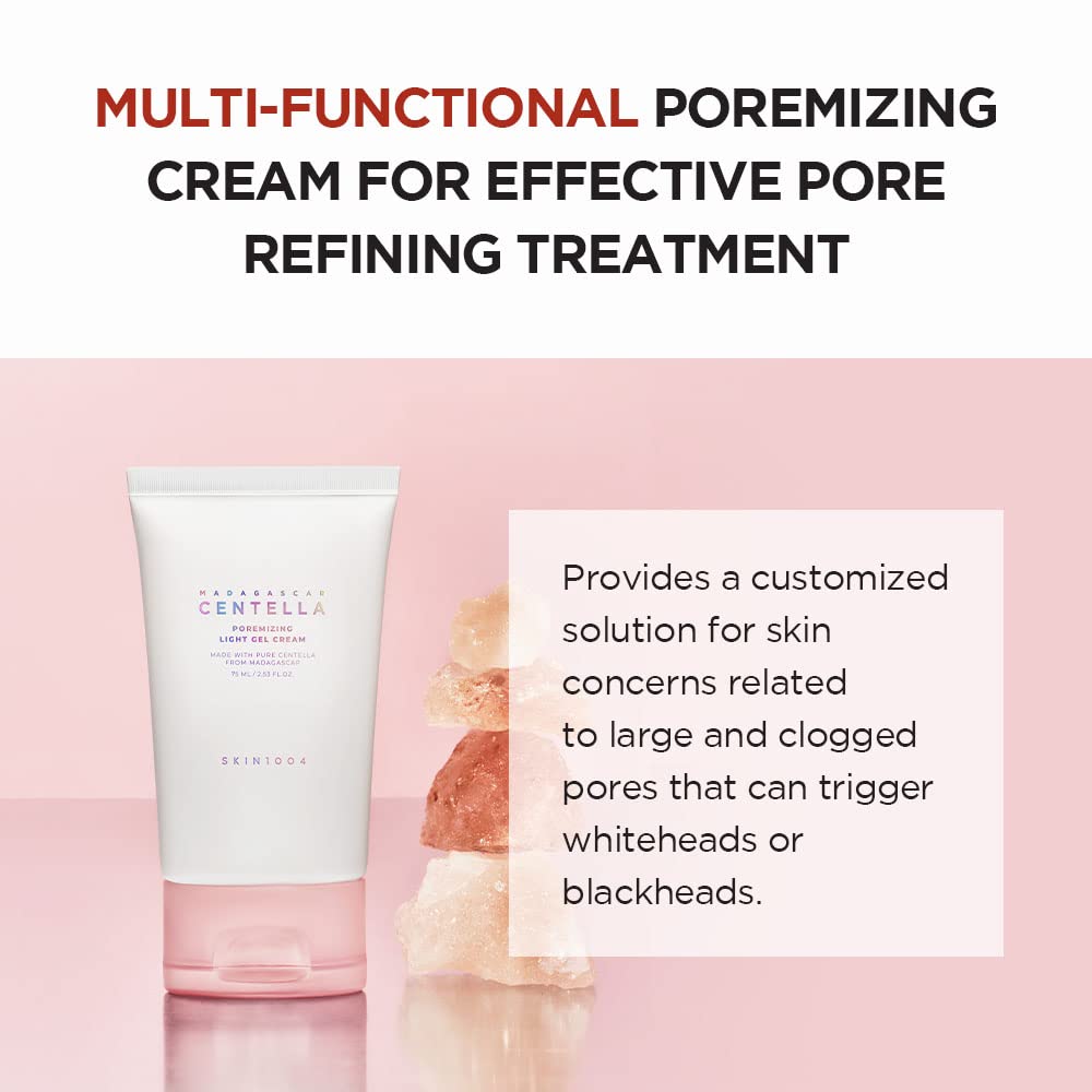 SKIN1004 Madagascar Centella Poremizing Light Gel Cream 2.53 fl.oz (75ml) | Tightens Pores | Soothes Irritated Skin