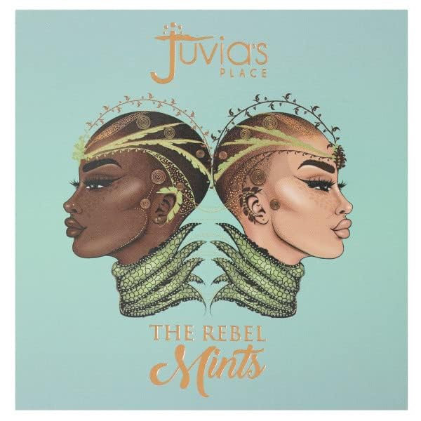 Juvia's Place Rebel Quad Mint Eyeshadow Palette - Shades of 4, Professional Eye Makeup, Pigmented Makeup Palette for Eye Color & Shine, Pressed Eyeshadow Cosmetics