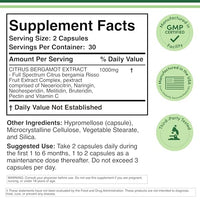 Thumbnail for Citrus Bergamot Supplement, 1000mg, 60 Capsules - Supports Healthy Cholesterol & Triglyceride Levels - 1,000mg Servings (Bergamonte Standardization) by Double Wood