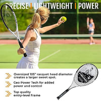 Thumbnail for HEAD Geo Speed Adult Tennis Racket - Pre-Strung Head Light Balance 27.5 Inch Racquet - 4 3/8 In Grip, Black/White