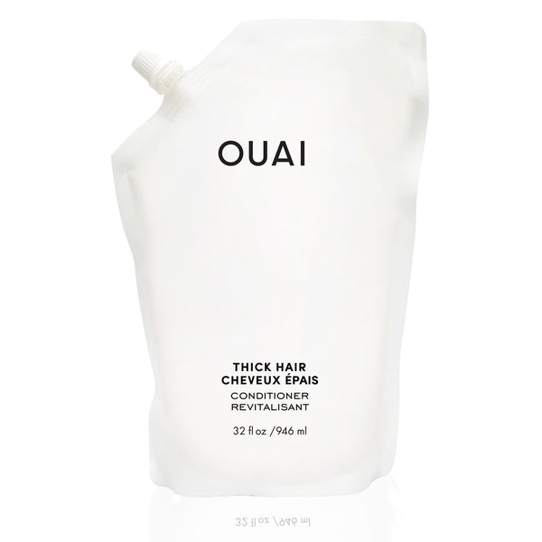 OUAI Thick Hair Conditioner Refill - Moisturizing Conditioner for Dry, Frizzy Hair - Keratin, Marshmallow Root, Shea Butter and Avocado Oil - Paraben, Phthalate and Sulfate Free Hair Care (32 Oz)