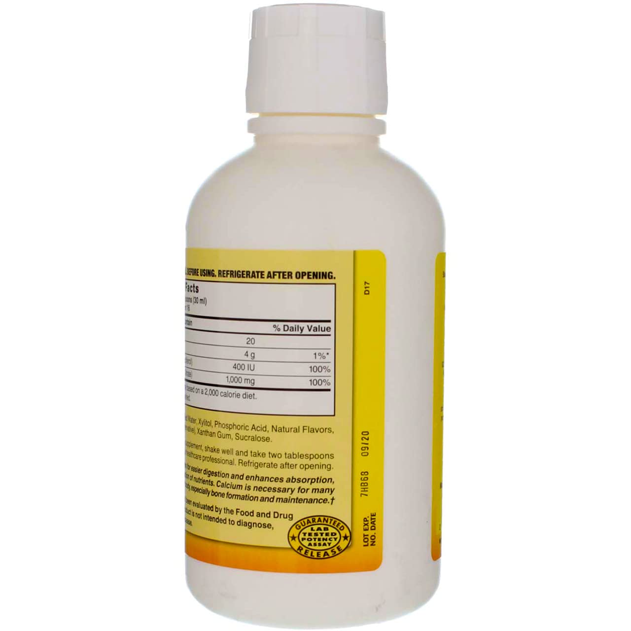 Nature's Blend Calcium Citrate with D3 Blueberry Flavored Liquid 16 oz Each (Pack of 4)