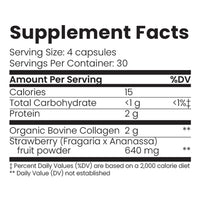 Thumbnail for Organic Collagen Australia Beauty Brilliance Pure Collagen & Strawberry Capsules, 120 Count