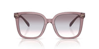 Thumbnail for Coach HC8381F Low Bridge Fit Sunglasses, Transparent Rose/Blush/Purple Blue Peach Gradient, 56 mm